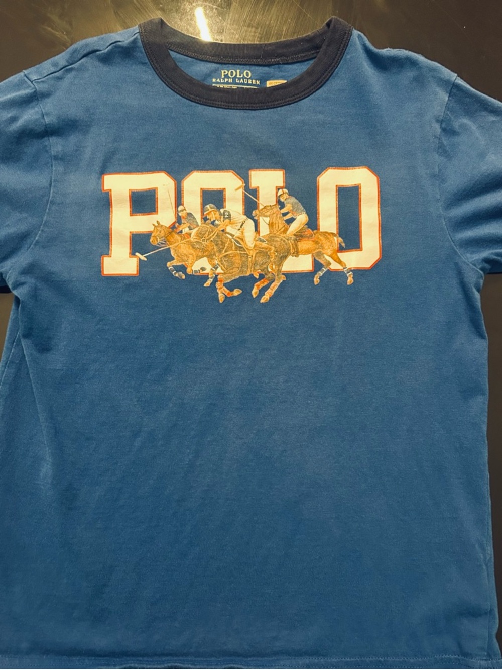 Polo by Ralph Lauren Royal Blue Kids Polo Logo Tee with Horse Graphic